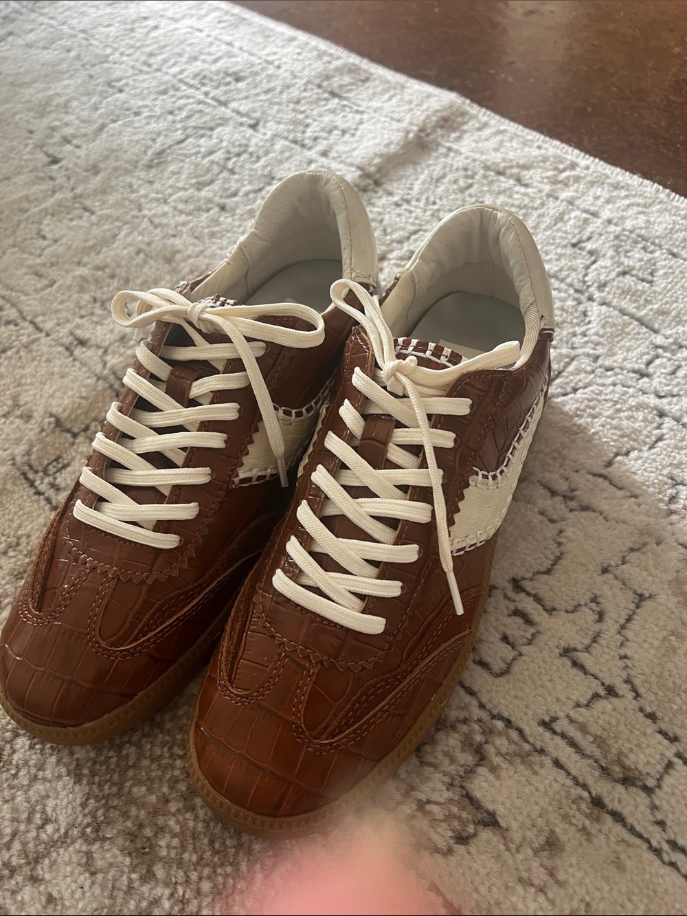 Dolce Vita Brown Sneakers with Cream Accents